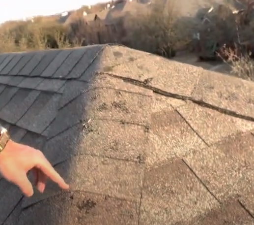 Hail damaged roof in Rockwall Texas.